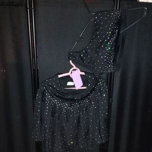 Elegant Black Dance Costume with Sparkling Accents